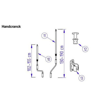 Manivelle 102-155 point court 10 OMNISTOR - 1500602210
