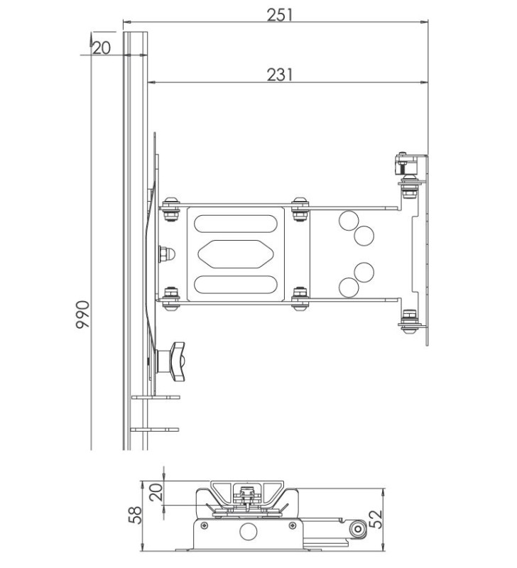 LCD SUPPORT RAIL EXTRACTION ET ORIENTATION MOD....