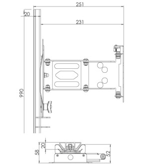 SOPORTE LCD EXTRACCIÓN Y ORIENTACIÓN DE CARRIL MOD. 12653/0001/10/000
