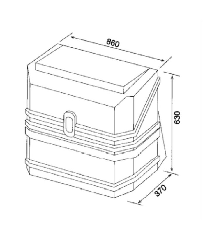 Cylinder holder with tail 860x630x370 cm