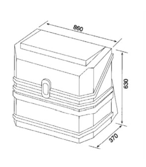 Cylinder holder with tail 860x630x370 cm