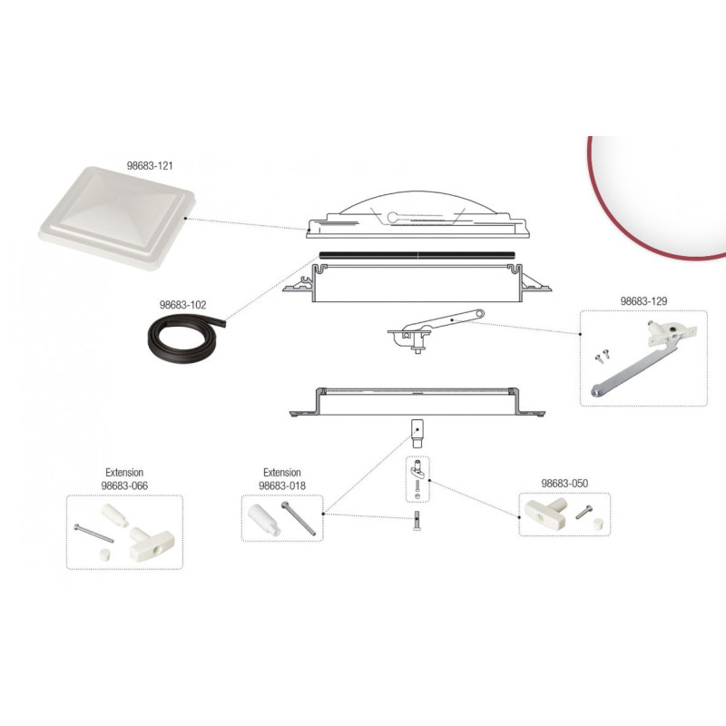 EXTENSION VENT 160 CON VITE per Vent FIAMMA...