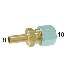 Raccord de tuyau selon. Ø 10 mm tige lisse Ø 8 x valve