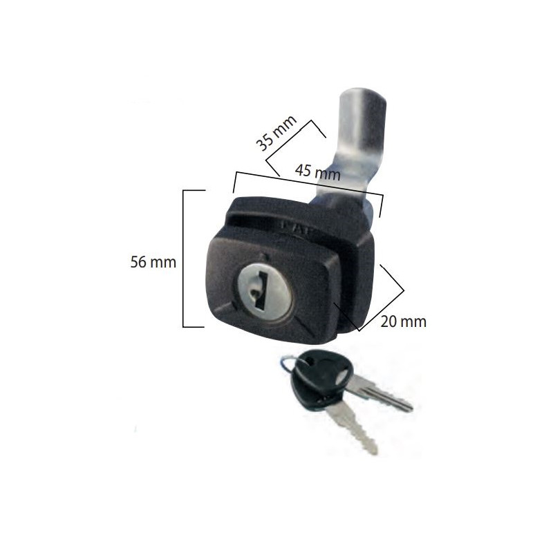 Serrure à poussoir pour portes FAP 56x45 noir...