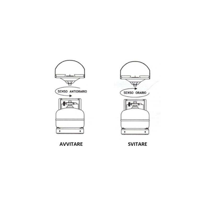 Fornello bombola gas camping W20x1/14 SX CE