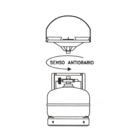 Fornello bombola gas camping W20x1/14 SX CE