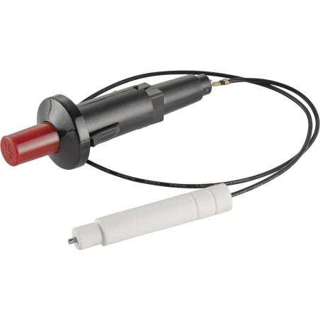 Piezo igniter with 15 kV glow plug