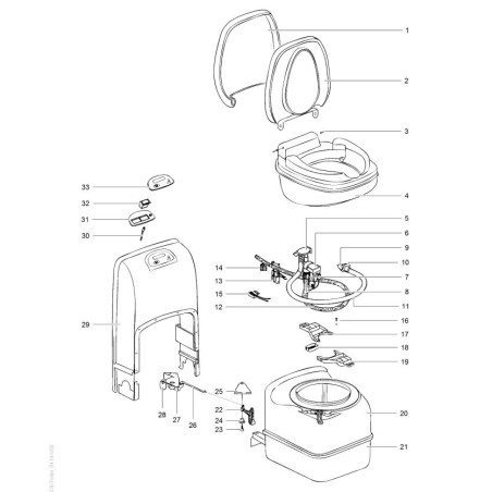 Interruttore di scarico SC200 per WC a cassetta Thetford C200CS - 23716