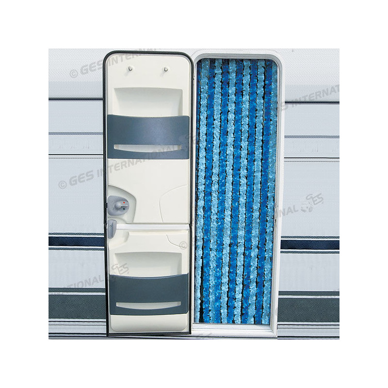 Light blue / blue chenille curtain 56x200