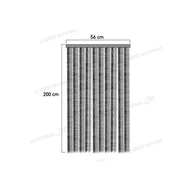 Grauer / blauer Chenille-Vorhang 56x200