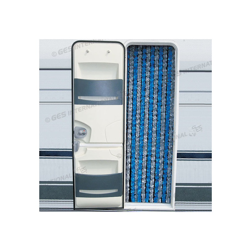 Cortina chenilla gris / azul 56x200