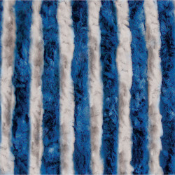 Rideau chenille blanc / bleu 56x200