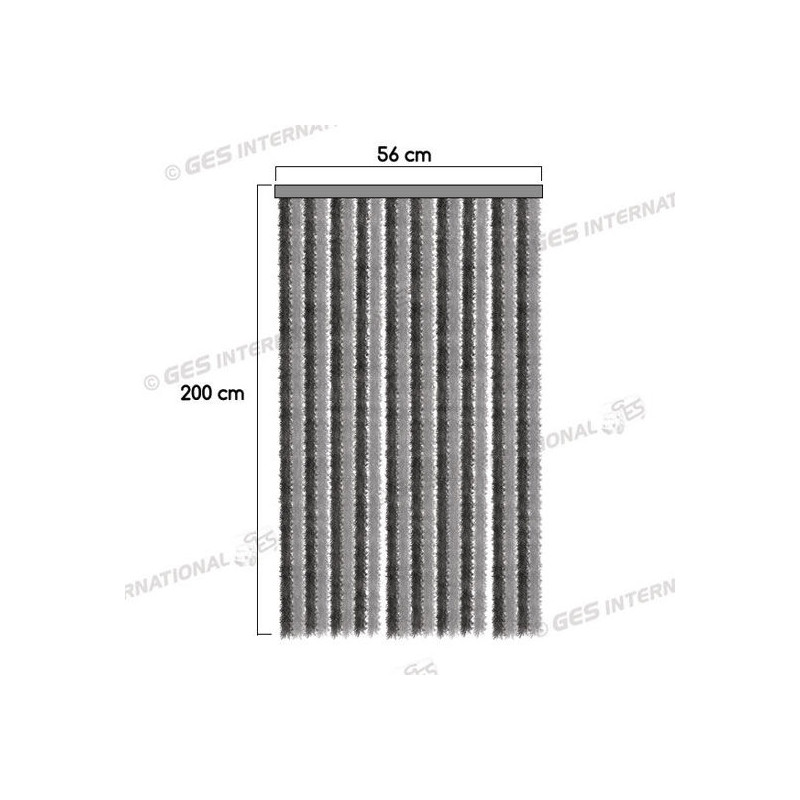 Chenille curtain white / blue 56x200