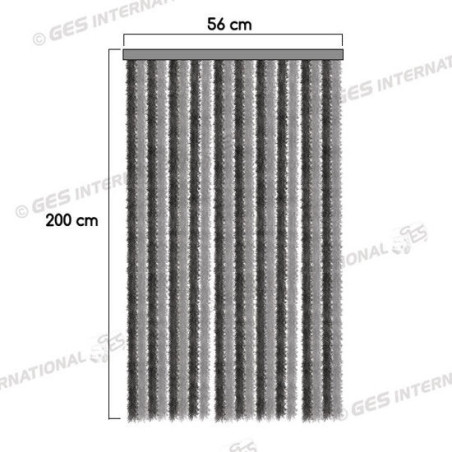 Rideau chenille blanc / bleu 56x200