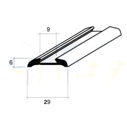 2 mt Coprigiunto medio Alluminio Anodizzato Argento Bandelle