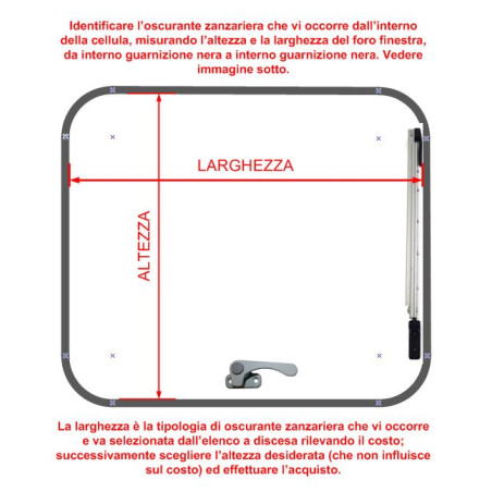 Zanzariera Oscurante tipo GM da 300x550 mm con cornice