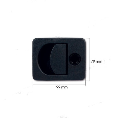 Serrure STS noire modèle KUBUS pour trappes sans cylindre / clés