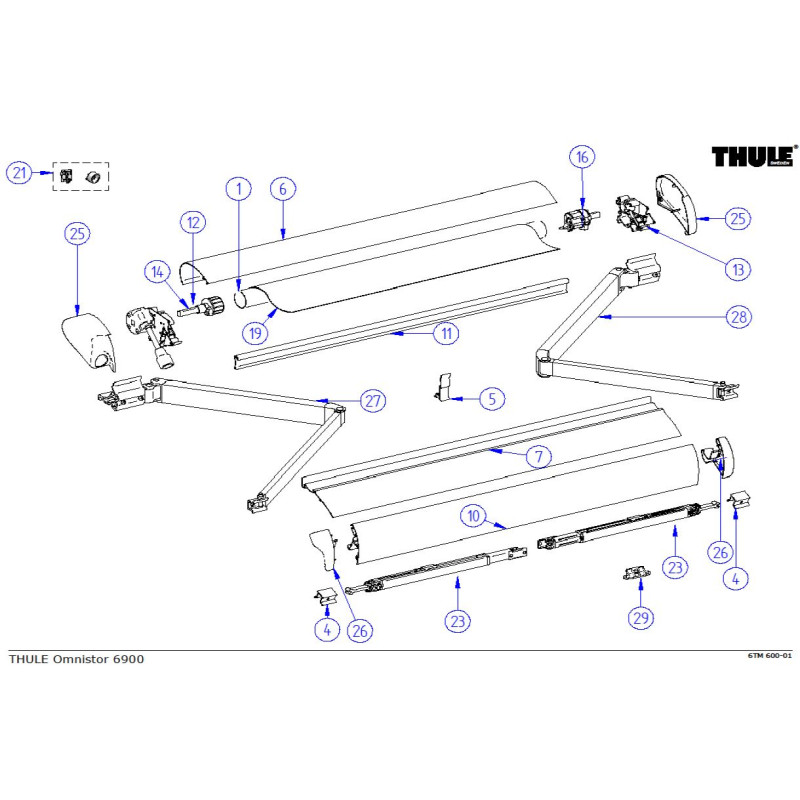 Paire d'embouts avant 6502 & 6900 Blanc