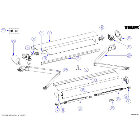 Paire d'embouts avant 6502 & 6900 Blanc