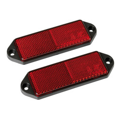 90x35 mm rectangular screw reflector - Red