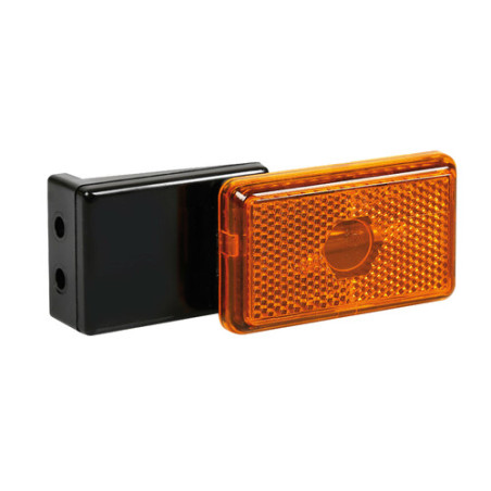 Luz de gálibo con reflector y soporte, 12/24V - Naranja