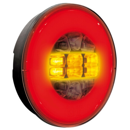 FEU ARRIERE ROND 12/24V LED 3 FONCTIONS