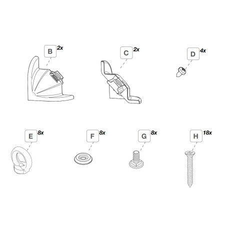 PROFILE CAP KIT 6540 (GARAGE BARS CONER) - FLAME 98656-998