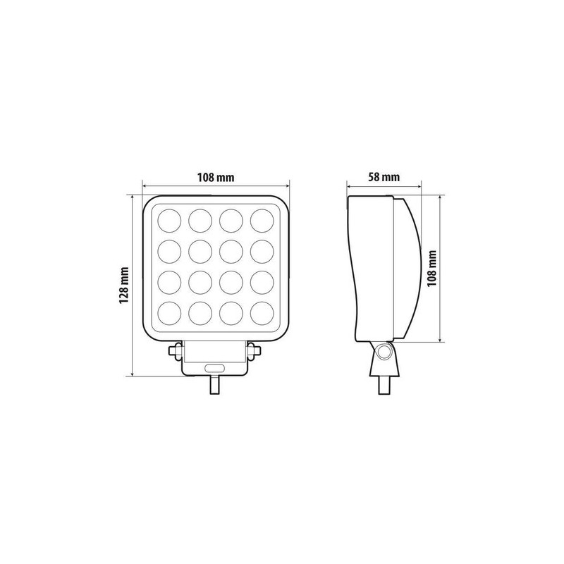 Feu auxiliaire avec 16 Led - 10 / 30V - Blanc