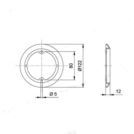 Red decorative ring for lights Ø 95 mm