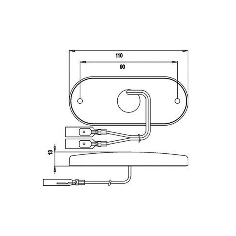 Luce PLR2002 12V - 0.6W ingombro anteriore a...