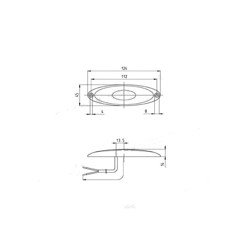 Clearance signal front LED JOKON white base 125x45