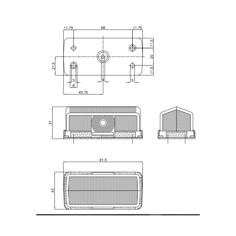 Segnalatore ingombro 92x42x37 bifacciale