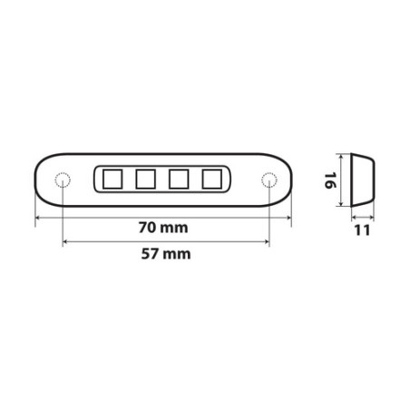 STANDLICHT MIT 4 LED 12 / 24V ROT R-15