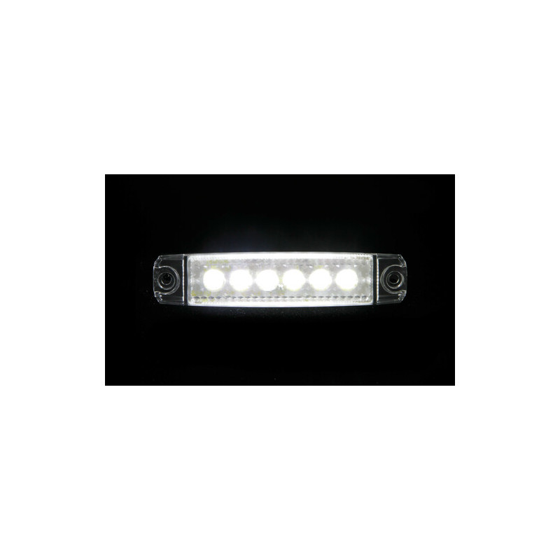 FLAT WHITE CLEARANCE LIGHT 6LED 12 / 24V F-17 "