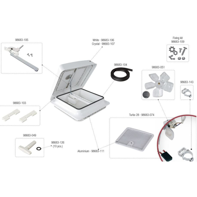 Par de bisagras TURBO28 / Vent28 / VENT 40x40...