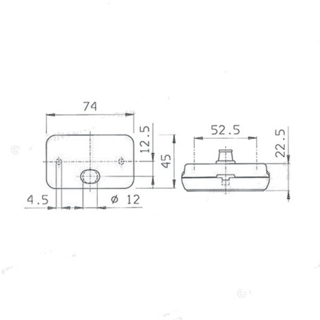 Orange rectangular obstruction sign