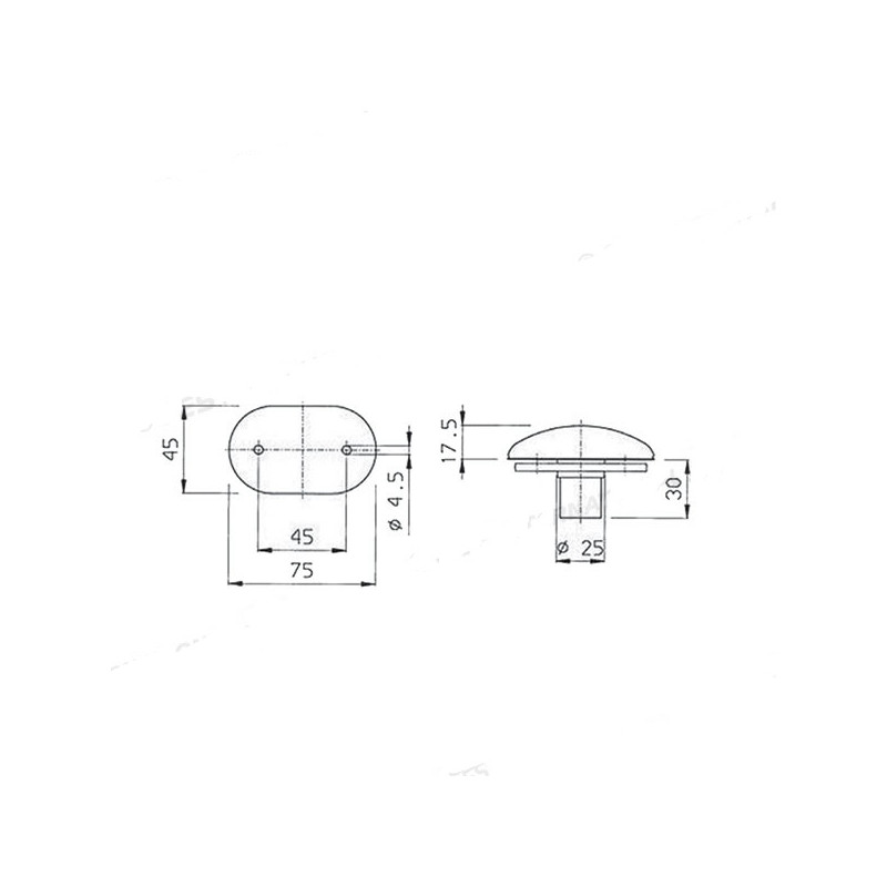 Rear clearance signal 75x45x17.5