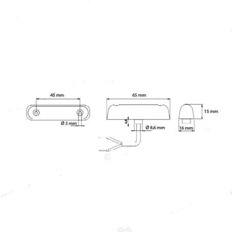 JOKON S Series 24-2 Rear Marker LED 65x16x155 Red
