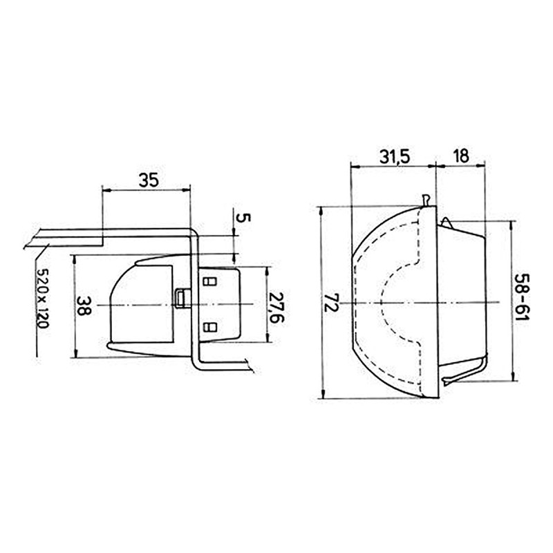 Eclairage de plaque encastré K420 JOKON
