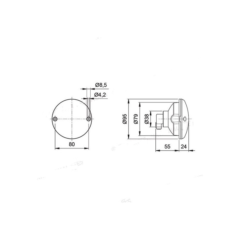 Fanale indicatore direzione arancio diametro 95