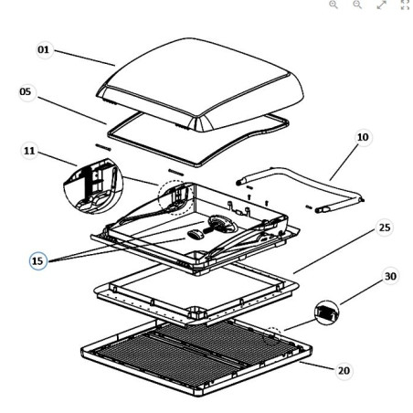 Bar opening button MINI HEKI PLUS and STYLE 40x40 - BG1329