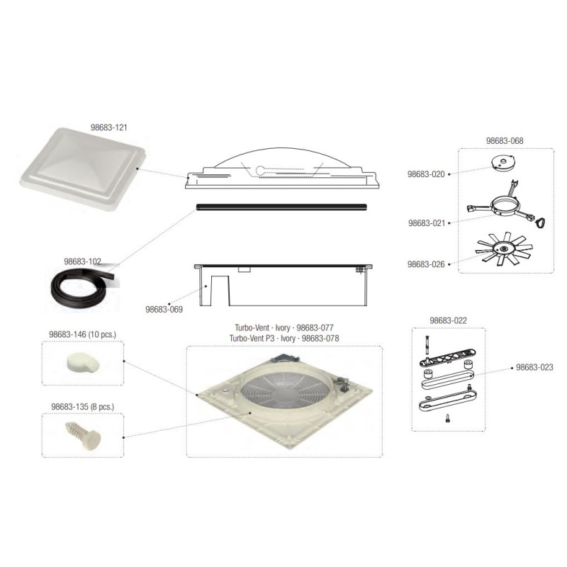 Kit de fermes TURBO VENT PRO FIAMMA - 98683-022