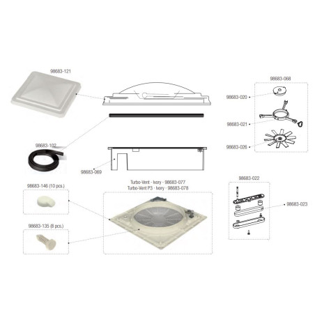 Kit de fermes TURBO VENT PRO FIAMMA - 98683-022