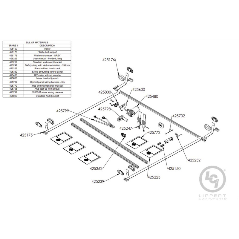 Sliding plastic bed Project 2000 - 425175