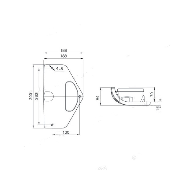 Linkes dreieckiges modulares Modul