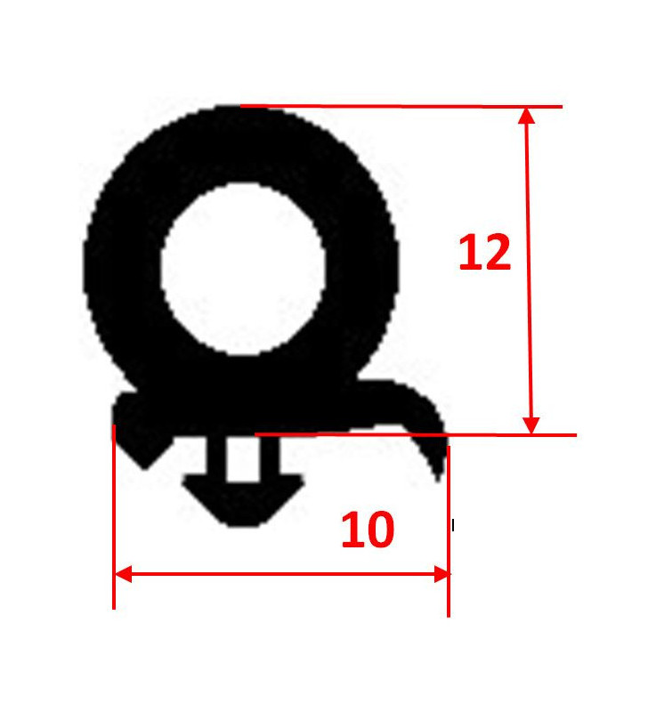 5 mt Profilo In Gomma Porta o Gavone