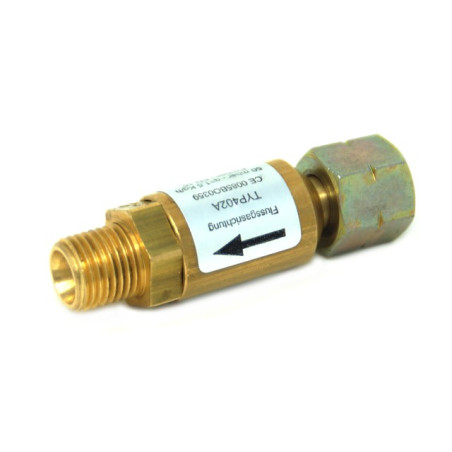 Dispositivo protezione contro rottura tubo gas  30mbar 1/4 a sinistra"