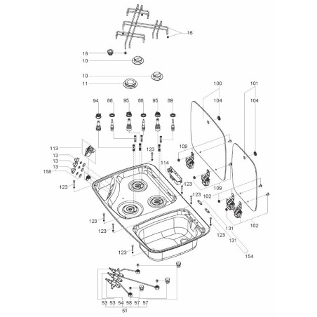 SMEV MO7103 - MO7123 Anello gomma copri foro coperchio vetro - 407150427