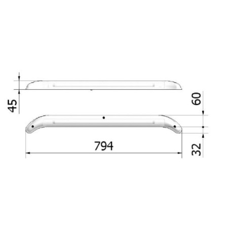 12V Deckenleuchte - 2xLL8 LED - 1000 Lm 6500 ° K - IP54