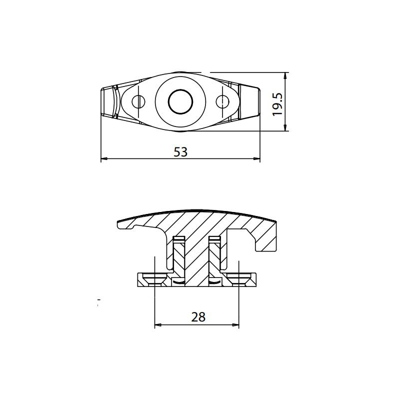Niedriger stabiler Türstopper schwarz ZADI 10...